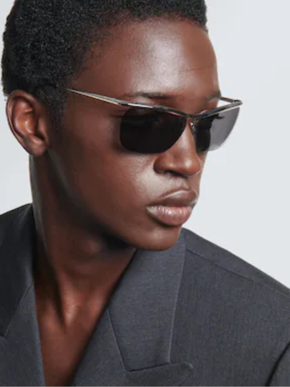 Celine Flat-Top Metal Sunglasses in Silver with Black Lenses